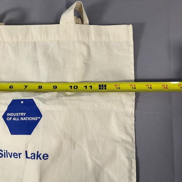Industry of All Nations Silver Lake Tote Bag Canvas Natural Cotton 14"x12.5" - Picture 6 of 7